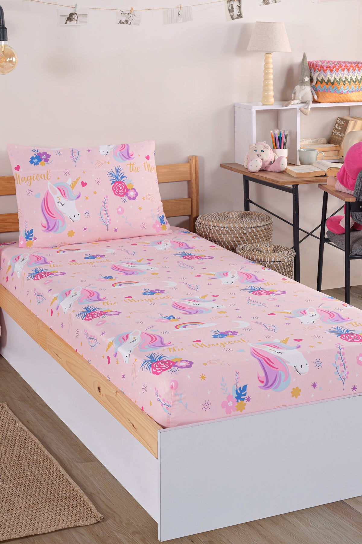 Magical Pembe 100x200cm Çarşaf Seti