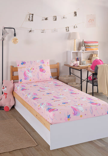 Magical Pembe 100x200cm Çarşaf Seti