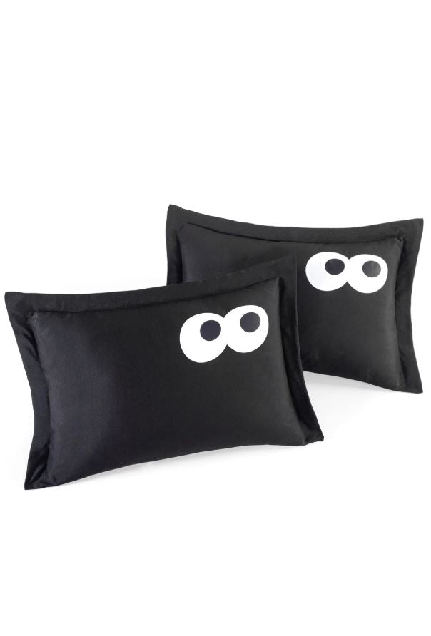 Funny Siyah Oxford 2'li Yastık Kılıfı