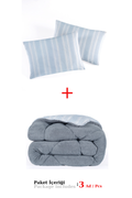Soft Line Gri Çift Kişilik Yorgan Seti