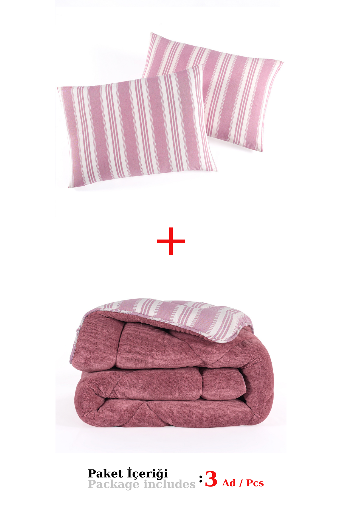 Soft Line Bordo Çift Kişilik Yorgan Seti