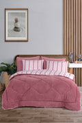 Soft Line Bordo Çift Kişilik Yorgan Seti