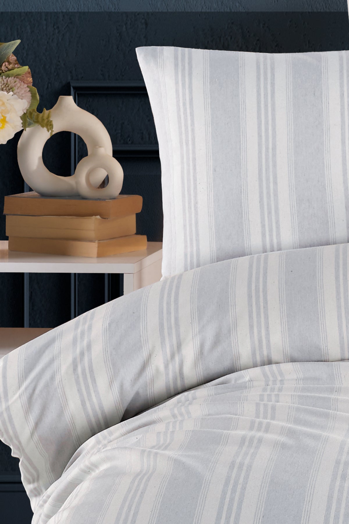 Soft Line Gri Çift Kişilik Nevresim Takımı