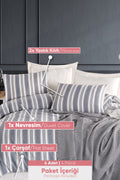 Soft Line Antrasit Çift Kişilik Nevresim Takımı