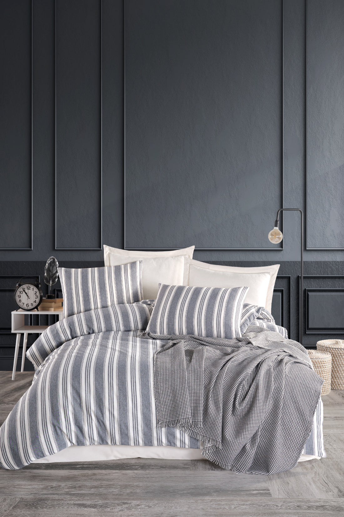 Soft Line Antrasit Çift Kişilik Nevresim Takımı