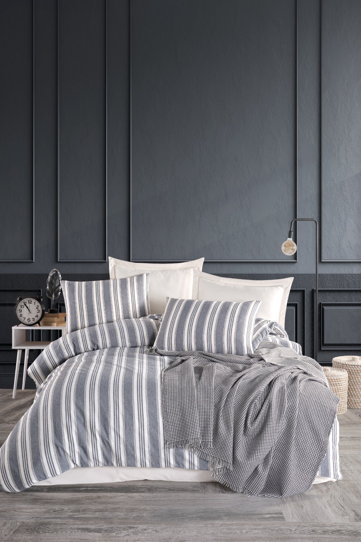Soft Line Antrasit Çift Kişilik Nevresim Takımı