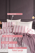 Soft Line Bordo Çift Kişilik Nevresim Takımı