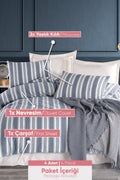 Soft Line Lacivert Çift Kişilik Nevresim Takımı