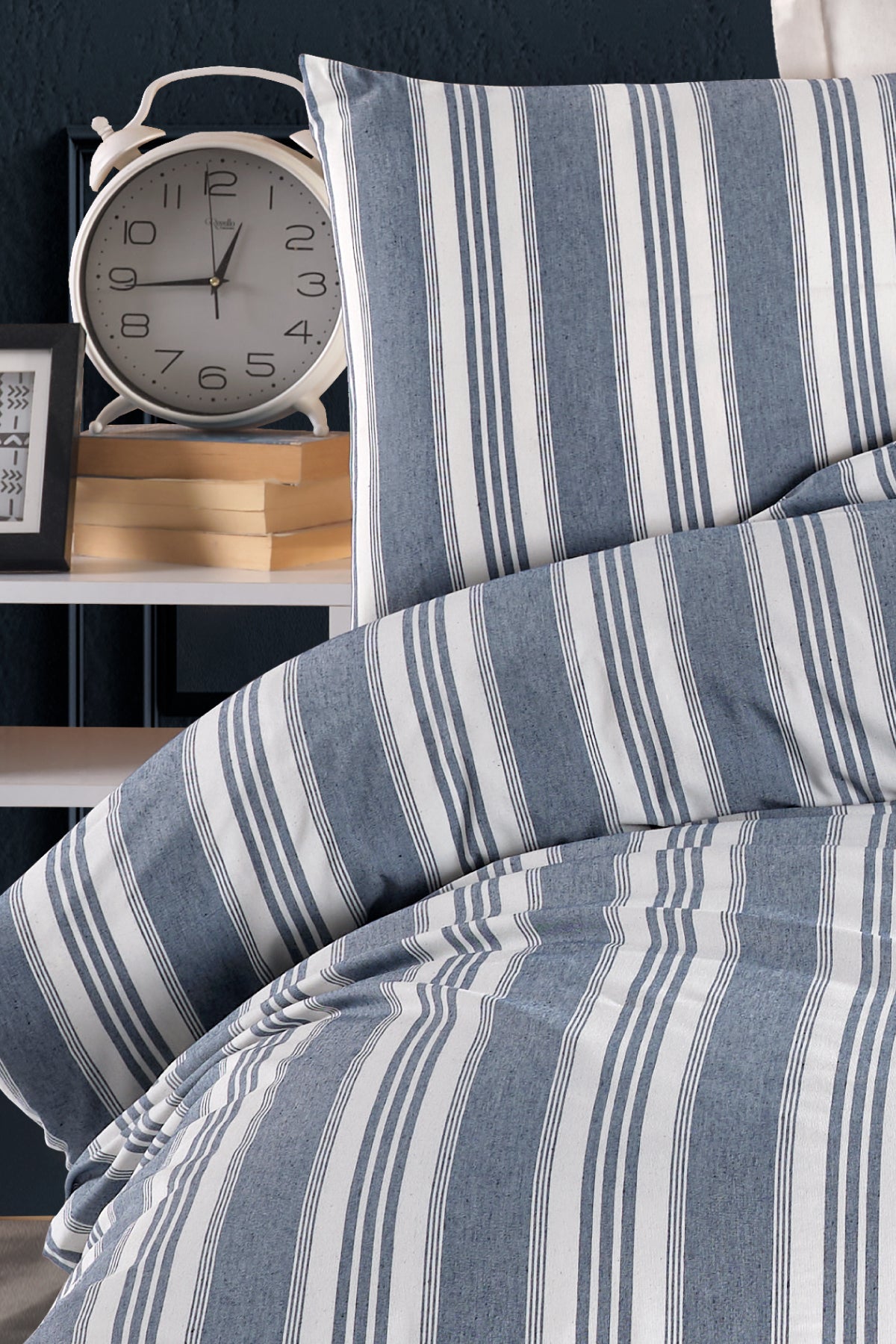 Soft Line Lacivert Çift Kişilik Nevresim Takımı