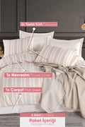 Soft Line Bej Çift Kişilik Nevresim Takımı