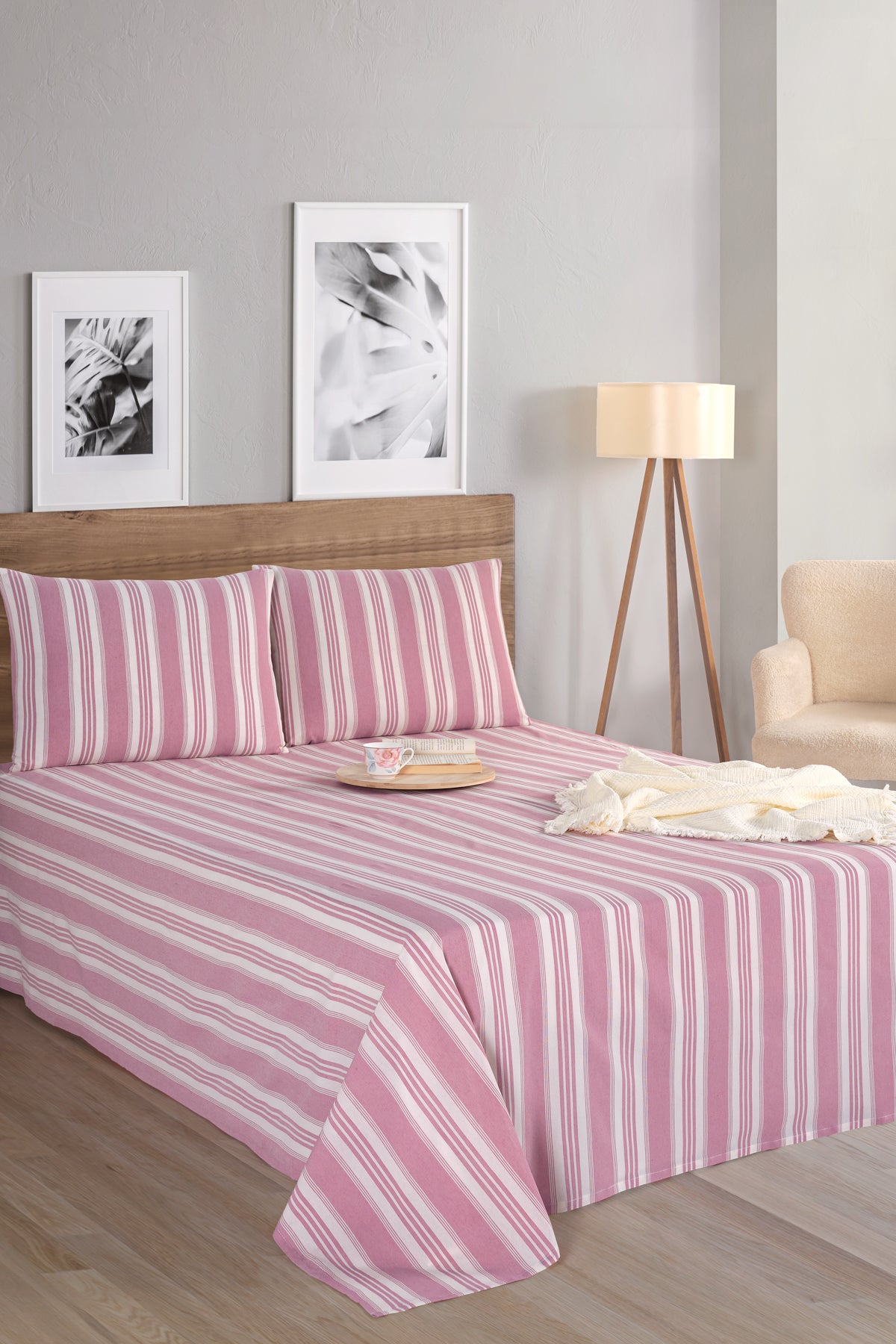 Soft Line Bordo 220x240cm Çarşaf Seti