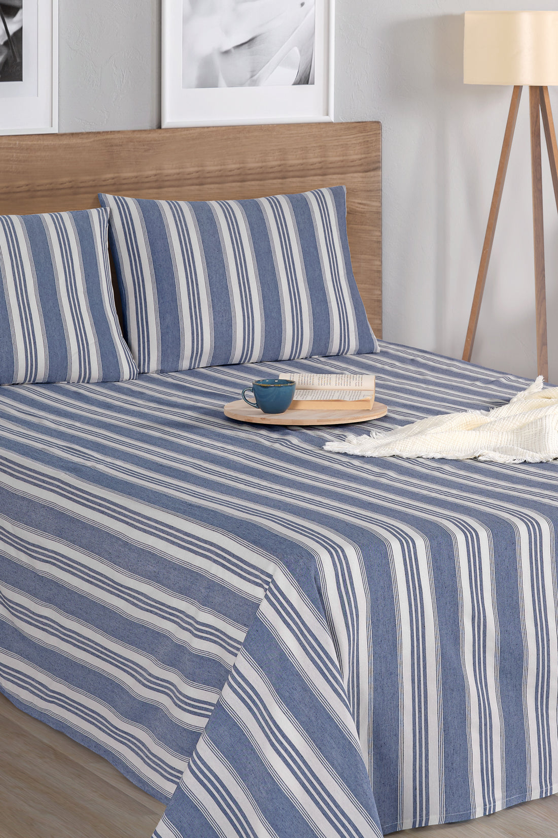 Soft Line Lacivert 220x240cm Çarşaf Seti
