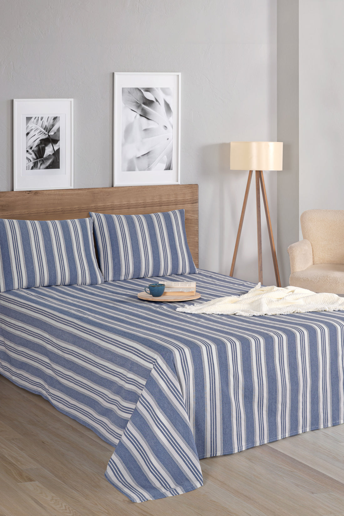 Soft Line Lacivert 220x240cm Çarşaf Seti