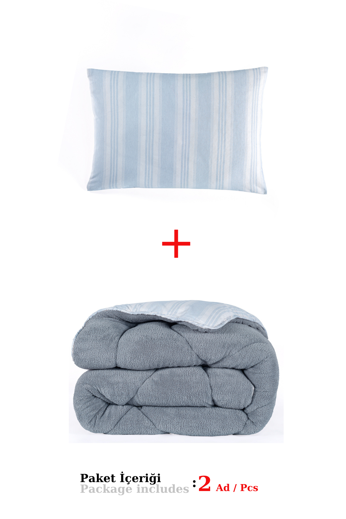Soft Line Gri Tek Kişilik Uyku Seti