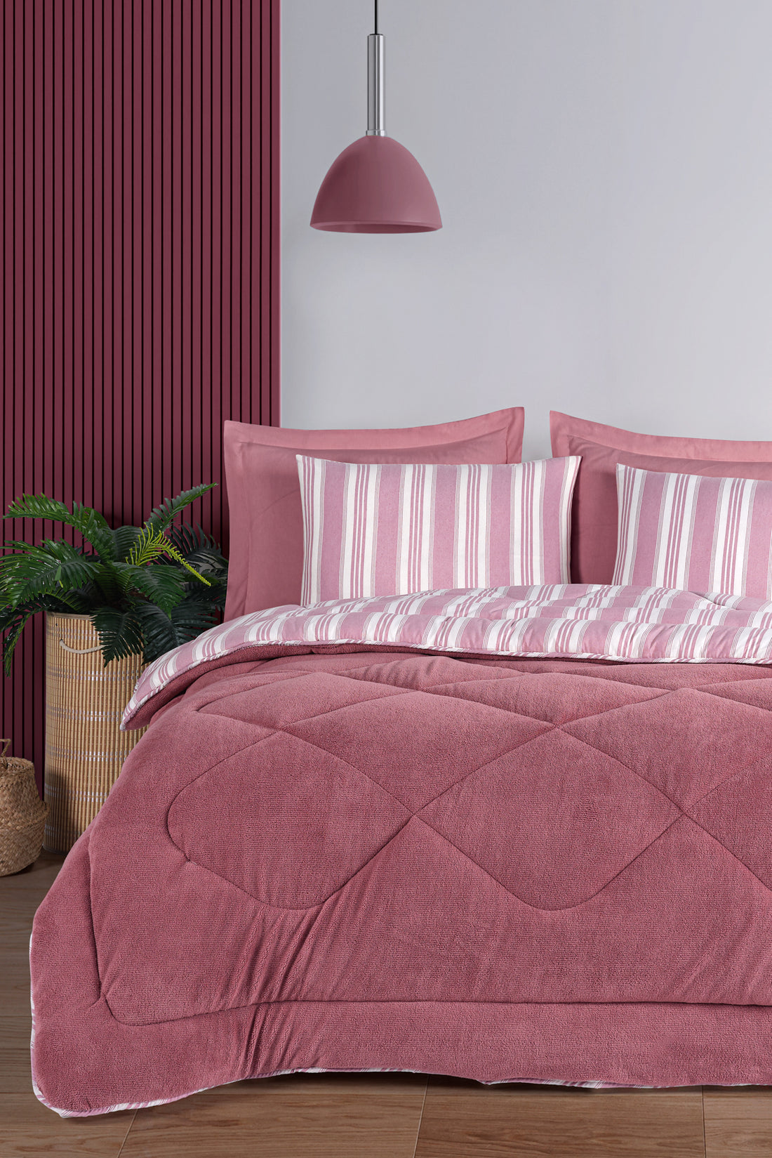 Soft Line Bordo Tek Kişilik Uyku Seti