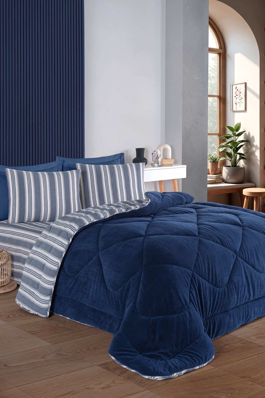 Soft Line Lacivert Tek Kişilik Uyku Seti