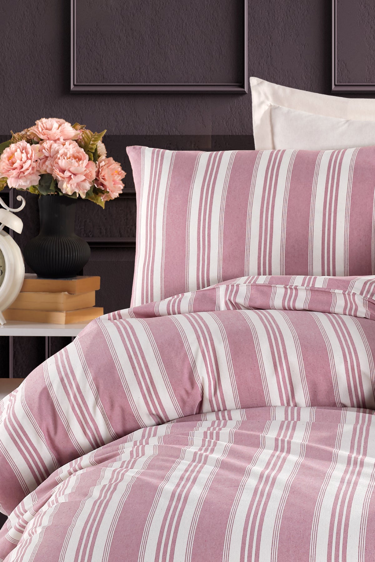 Soft Line Bordo Tek Kişilik Nevresim Takımı
