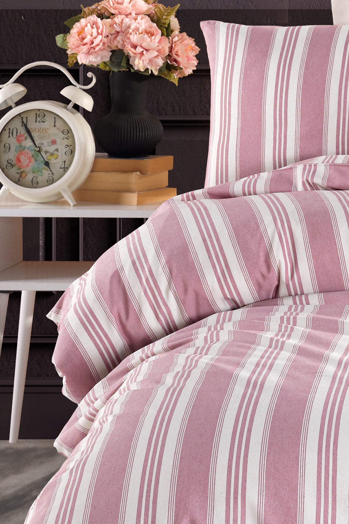 Soft Line Bordo Tek Kişilik Nevresim Takımı