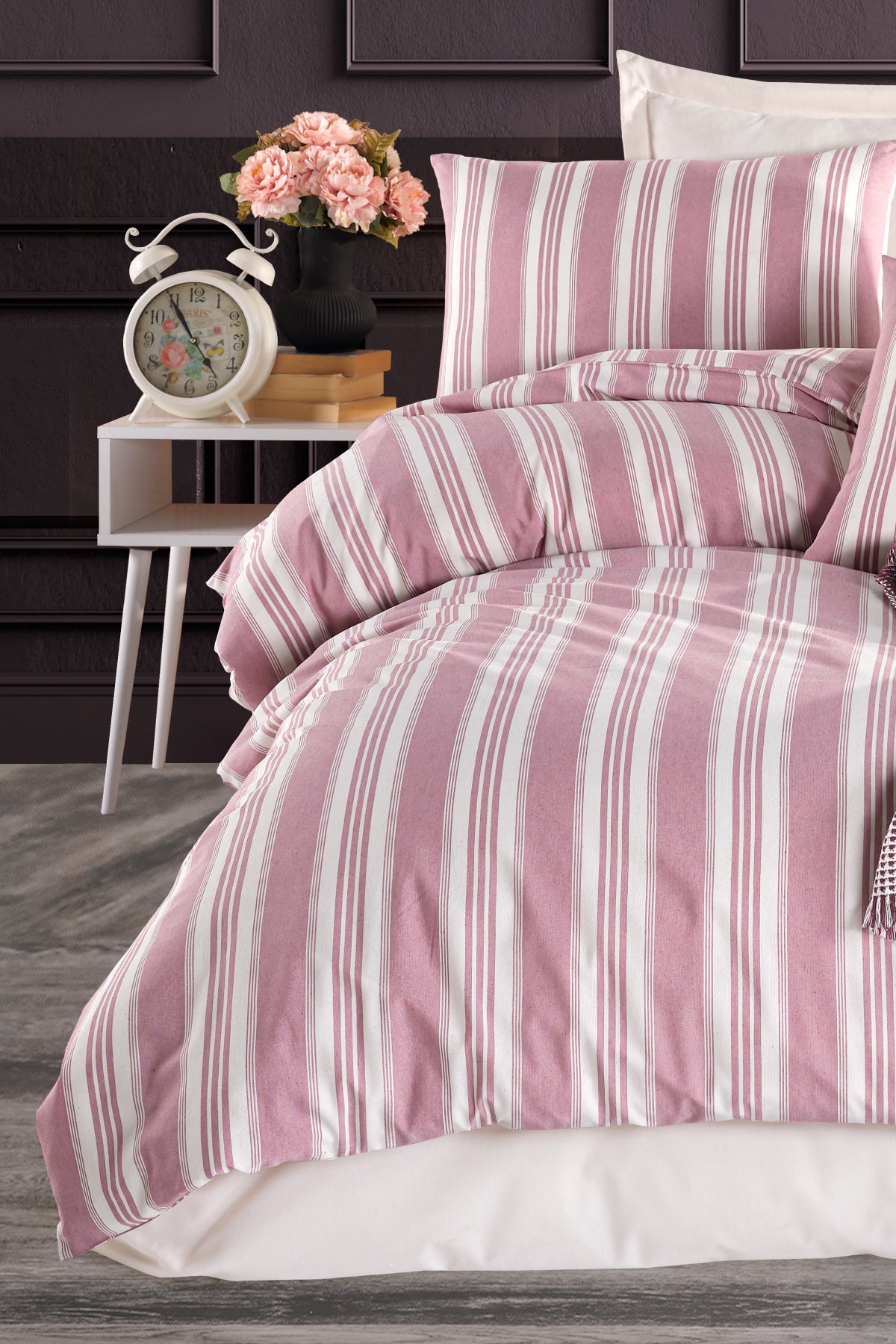 Soft Line Bordo Tek Kişilik Nevresim Takımı