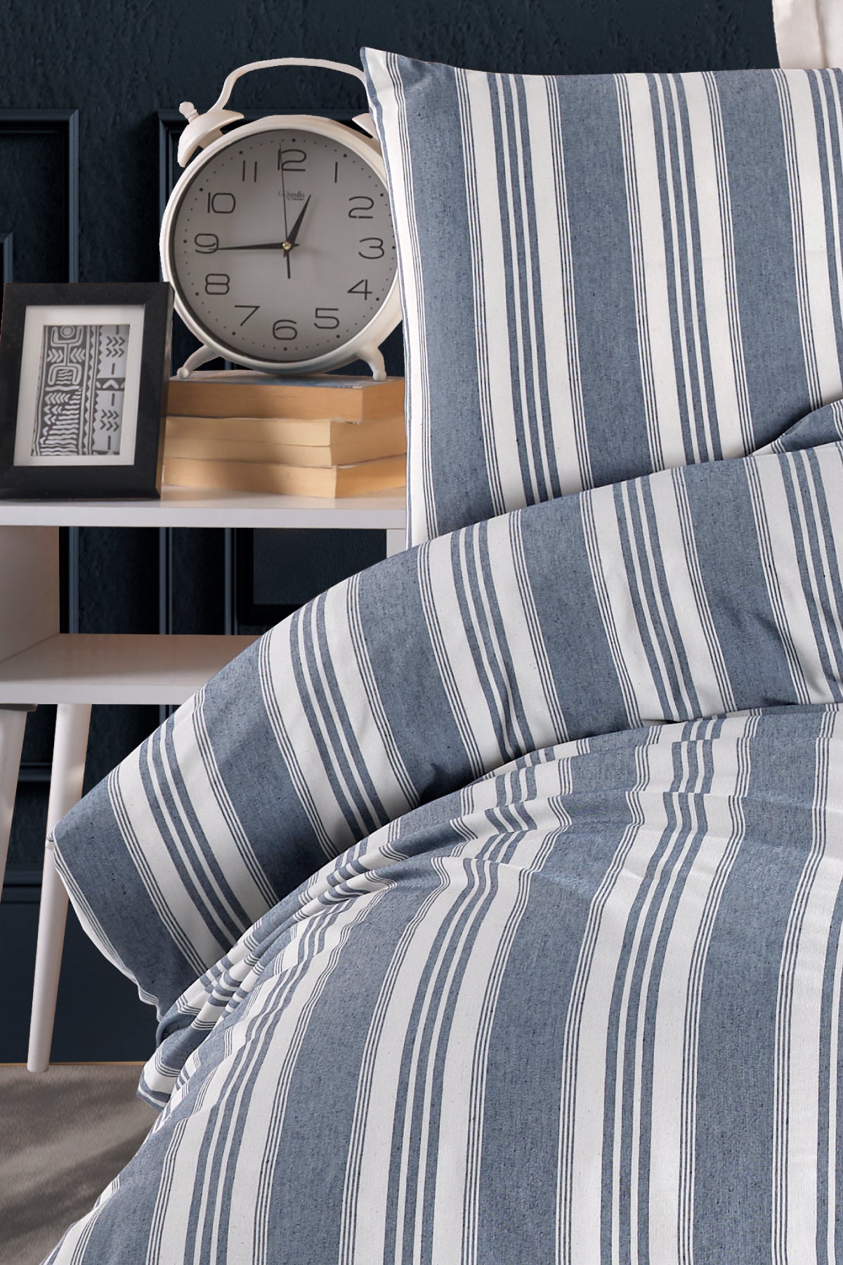 Soft Line Lacivert Tek Kişilik Nevresim Takımı