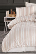 Soft Line Bej Tek Kişilik Nevresim Takımı