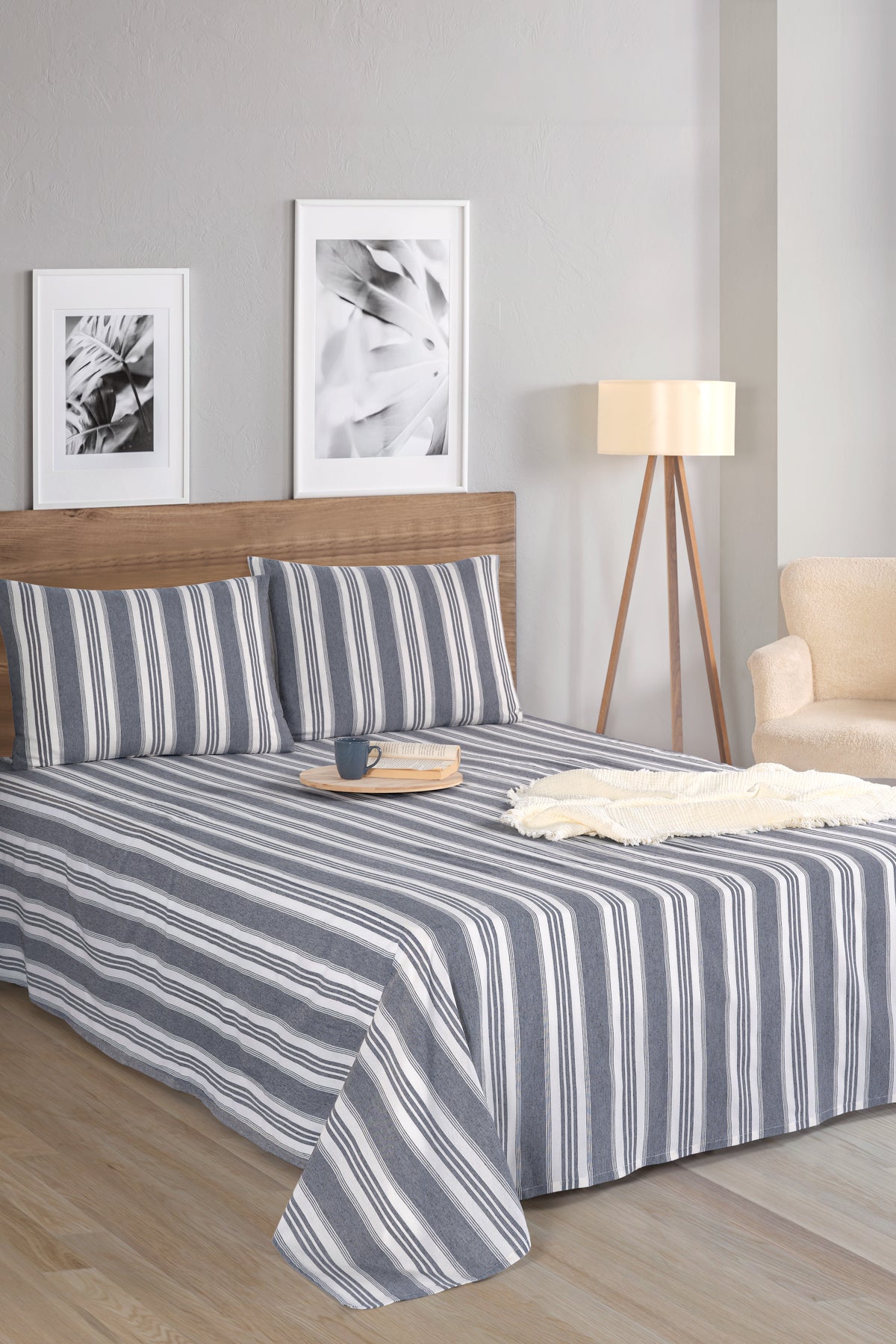 Soft Line Antrasit 160x240cm Çarşaf Seti