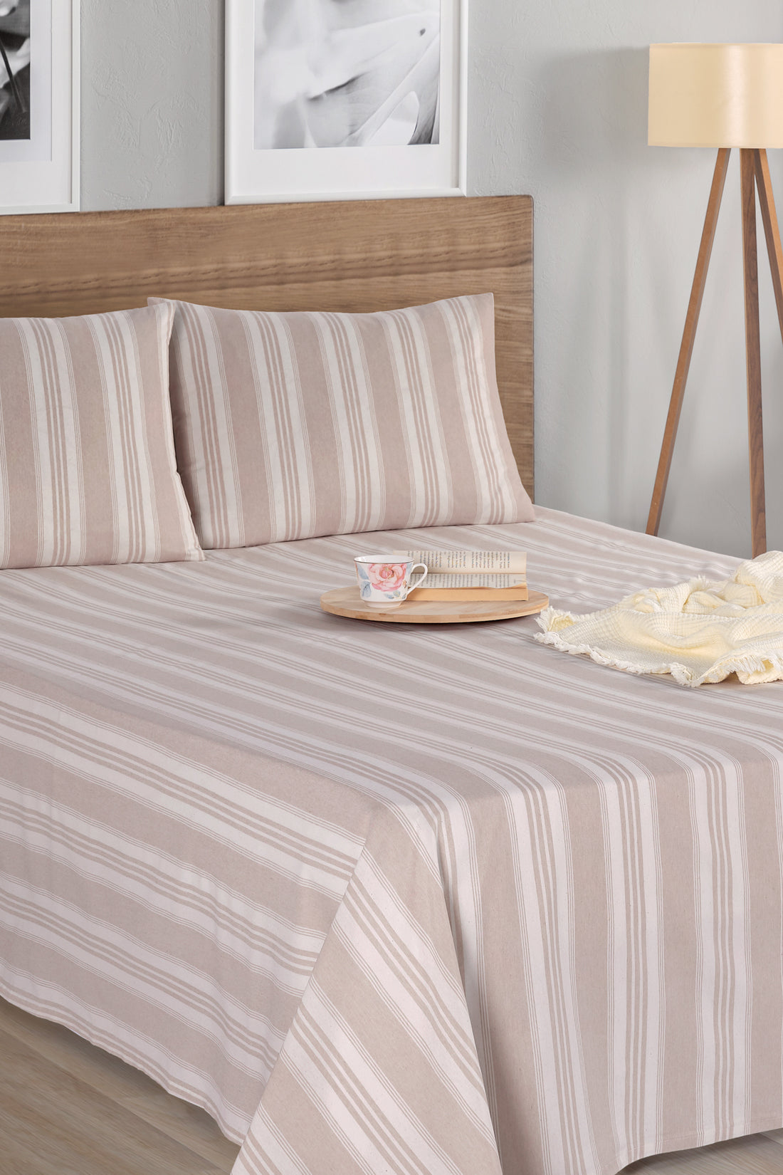 Soft Line Bej 160x240cm Çarşaf Seti