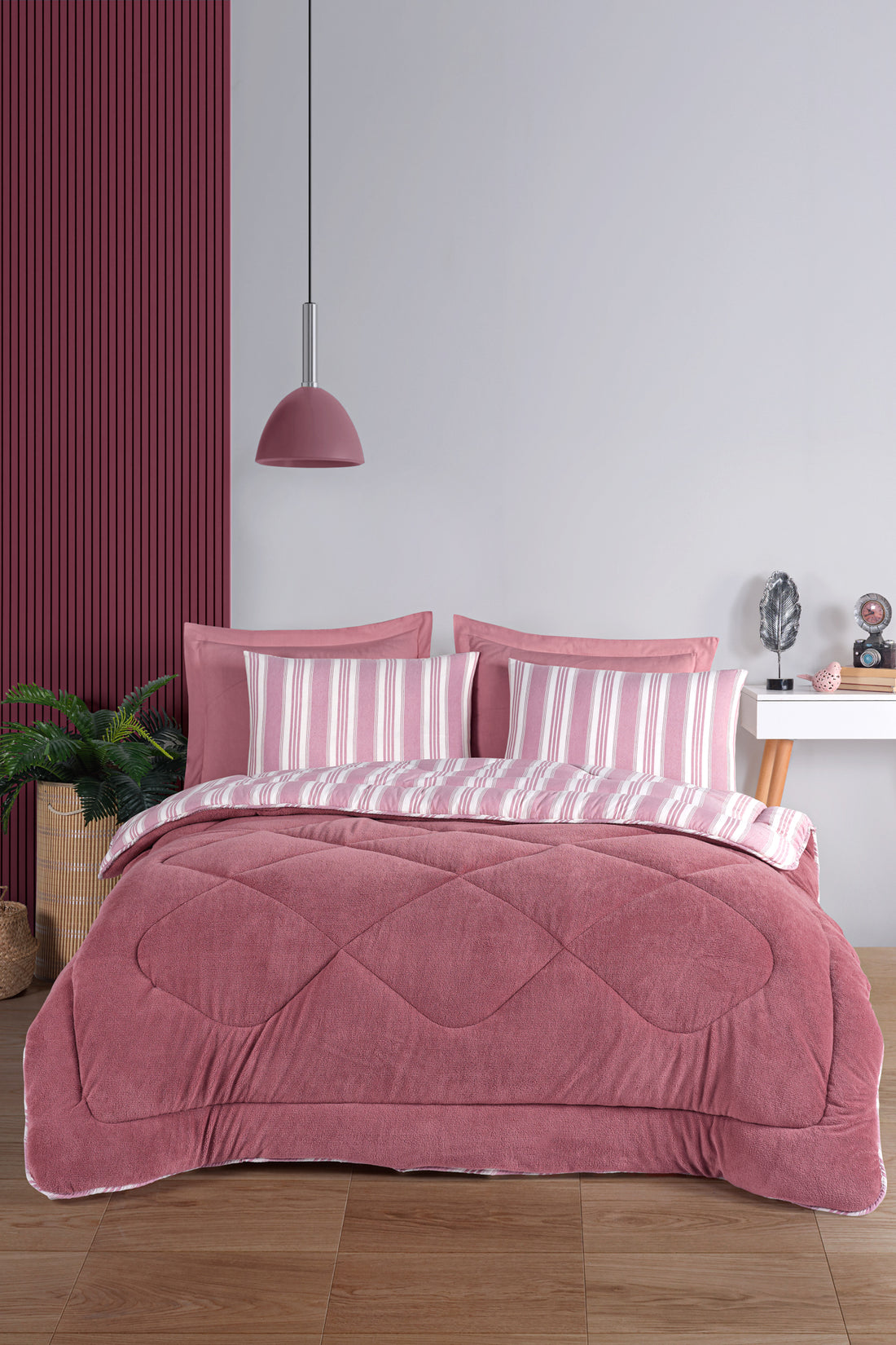 Soft Line Bordo Tek Kişilik Yorgan