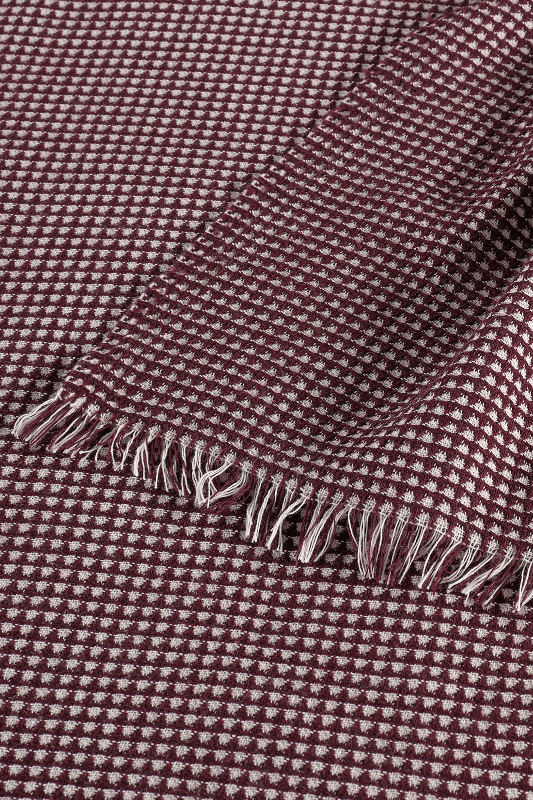 Waffle Bordo Çift Kişilik %100 Pamuk Pike