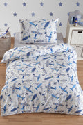 Kanatlar Mavi-Beyaz Tek Kişilik Nevresim Takımı