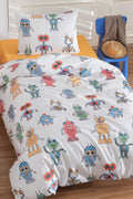 Roboti Beyaz Tek Kişilik Nevresim Takımı