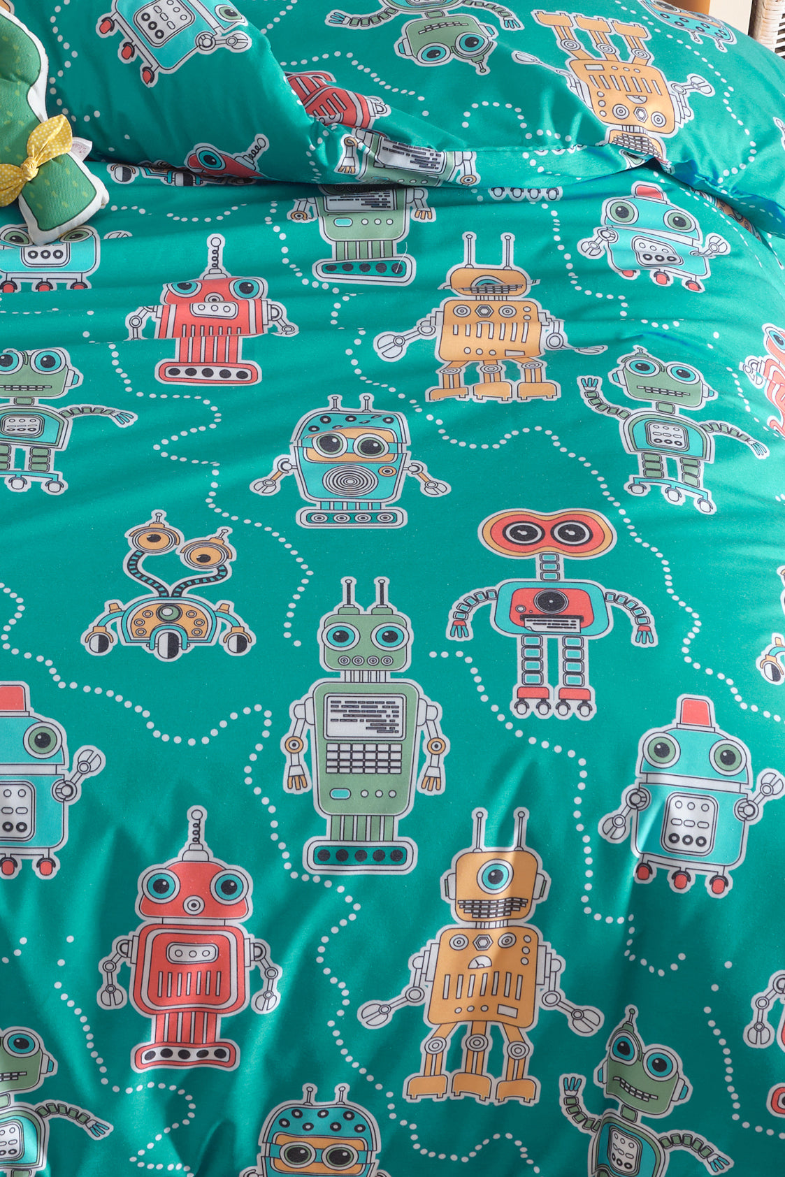 Roboti Yeşil Tek Kişilik Nevresim Takımı