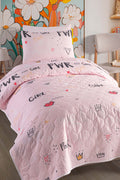 Power Pembe Tek Kişilik Yatak Örtüsü Seti