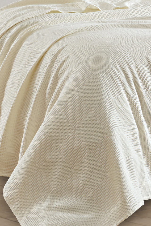Weave Krem Tek Kişilik %100 Pamuk Pike