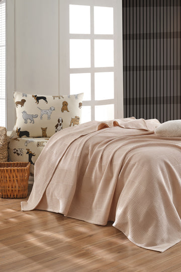 Weave Krem Tek Kişilik %100 Pamuk Pike Takımı
