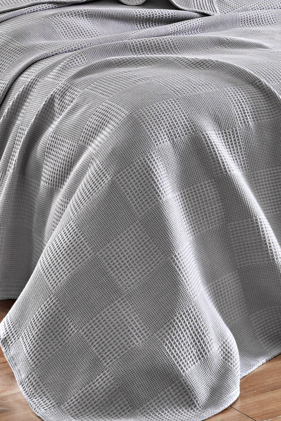 Weave Soft Line Gri Tek Kişilik %100 Pamuk Pike Takımı