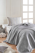 Weave Soft Line Gri Tek Kişilik %100 Pamuk Pike Takımı