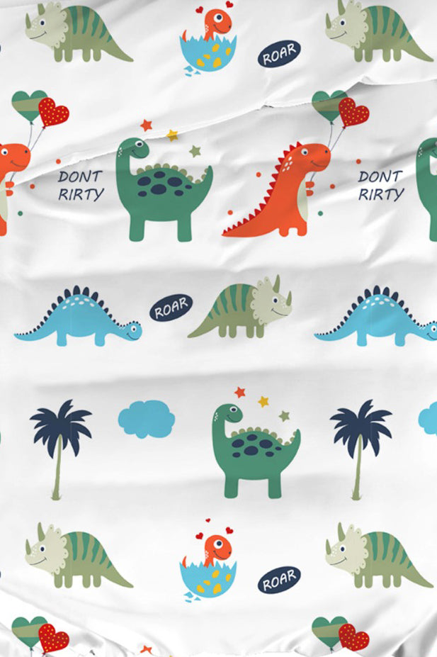 Dinocuklar Beyaz Tek Kişilik Nevresim Takımı