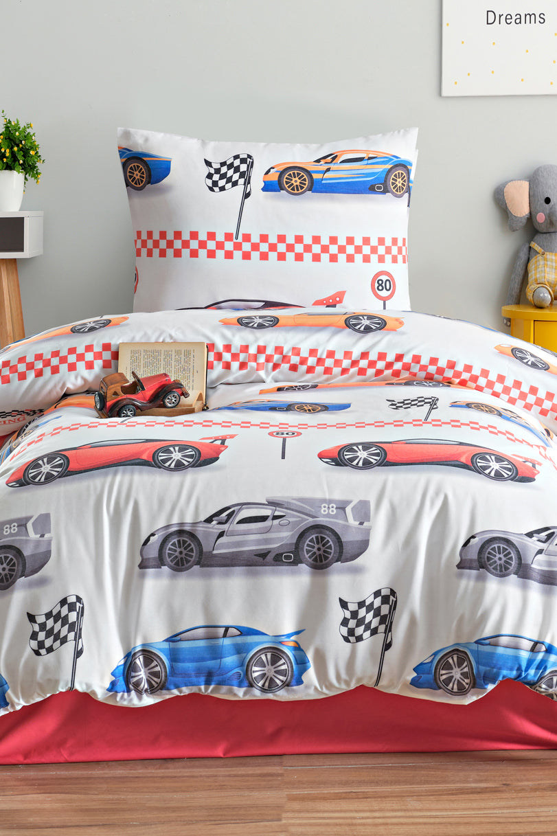 Nascar Kırmızı Tek Kişilik Nevresim Takımı