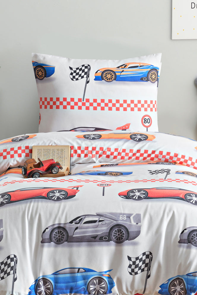 Nascar Kırmızı Tek Kişilik Nevresim Takımı