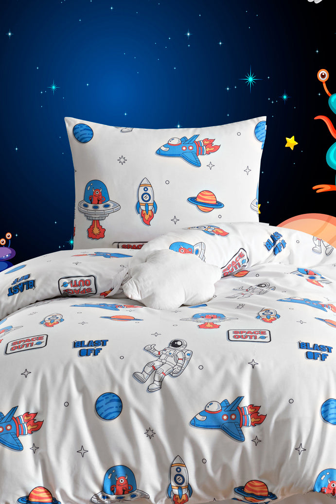 Space Beyaz Tek Kişilik Nevresim Takımı