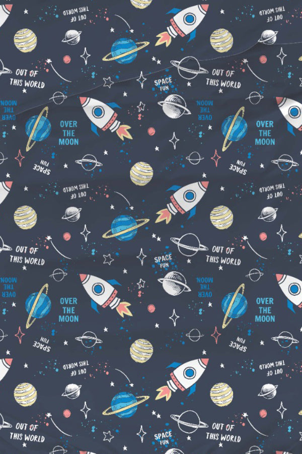 Space Lacivert Tek Kişilik Nevresim Takımı