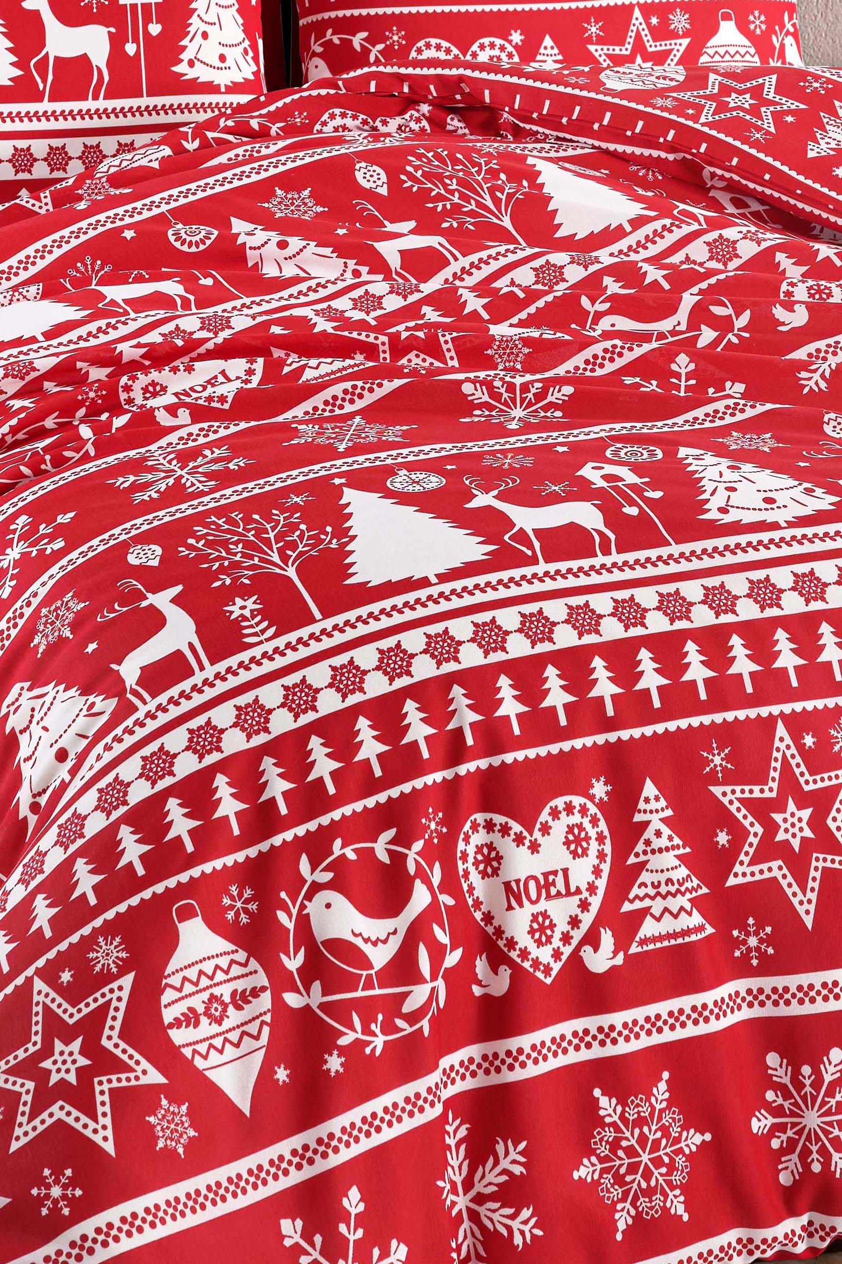 Snowmas Kırmızı Çift Kişilik Nevresim Seti