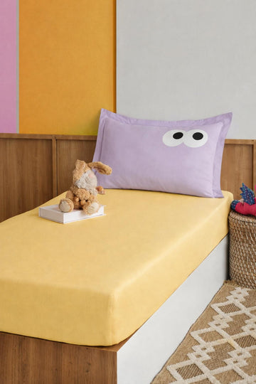 Funny Kombin Sarı-Lila 100x200cm Çarşaf Seti