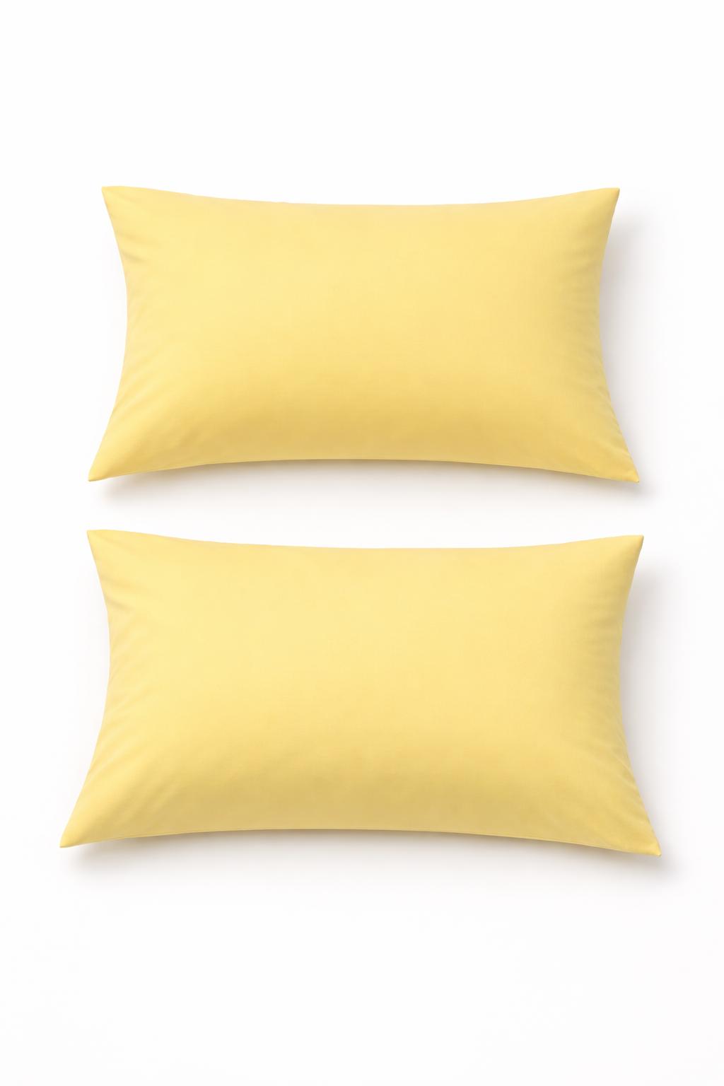 Solid Sarı 2'li Yastık Kılıfı