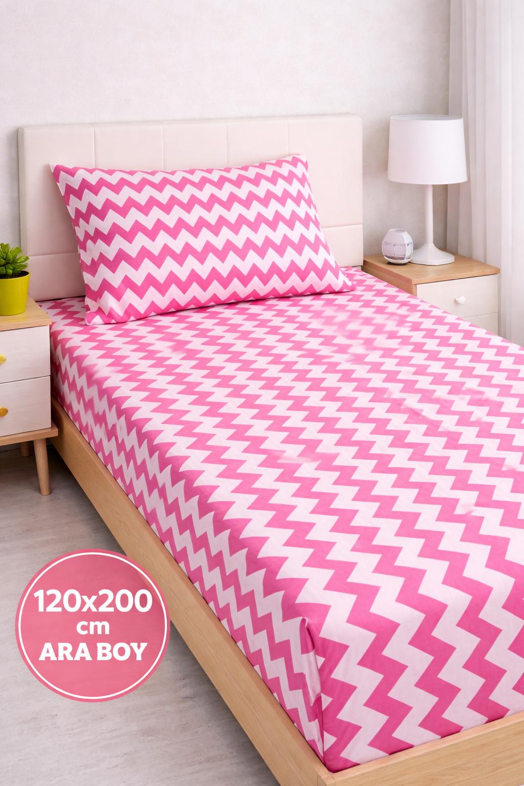 Flemenco Kombin Pembe 120x200cm %100 Pamuk Çarşaf Seti