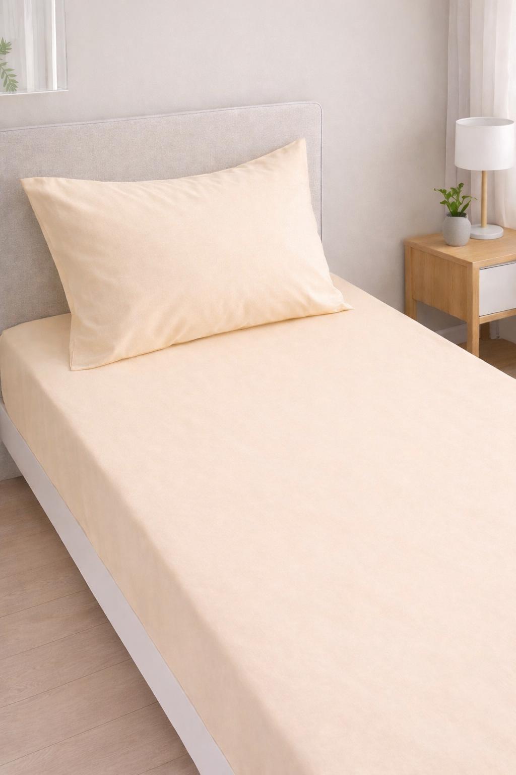Solid Bej 120x200cm Çarşaf Seti
