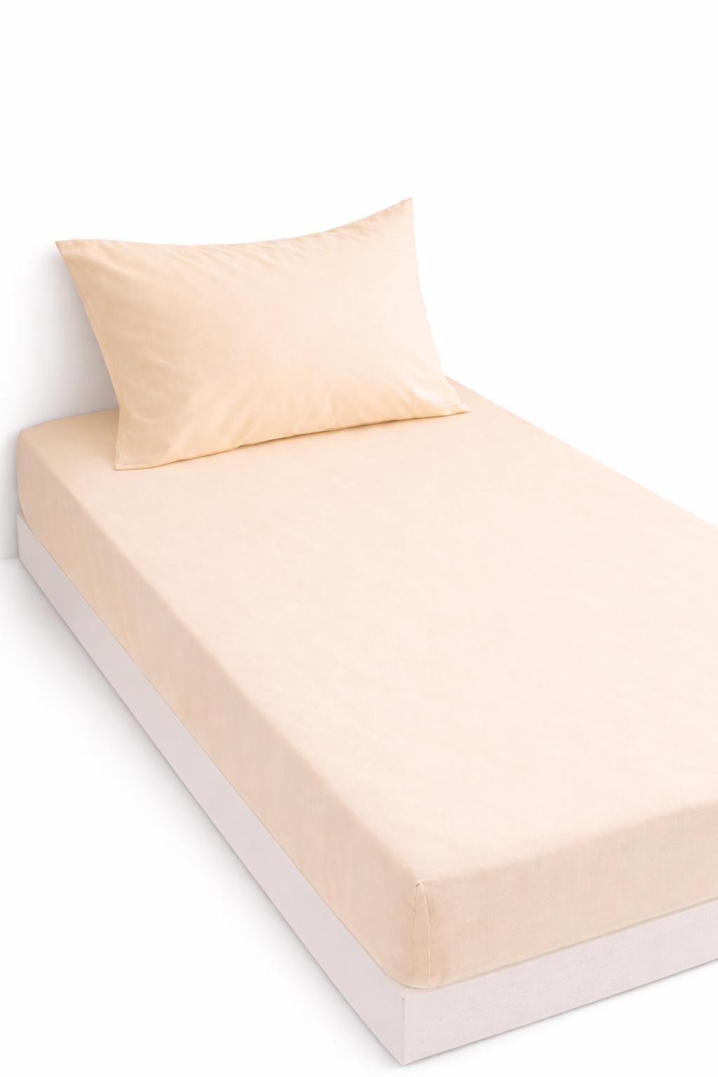 Solid Bej 120x200cm Çarşaf Seti
