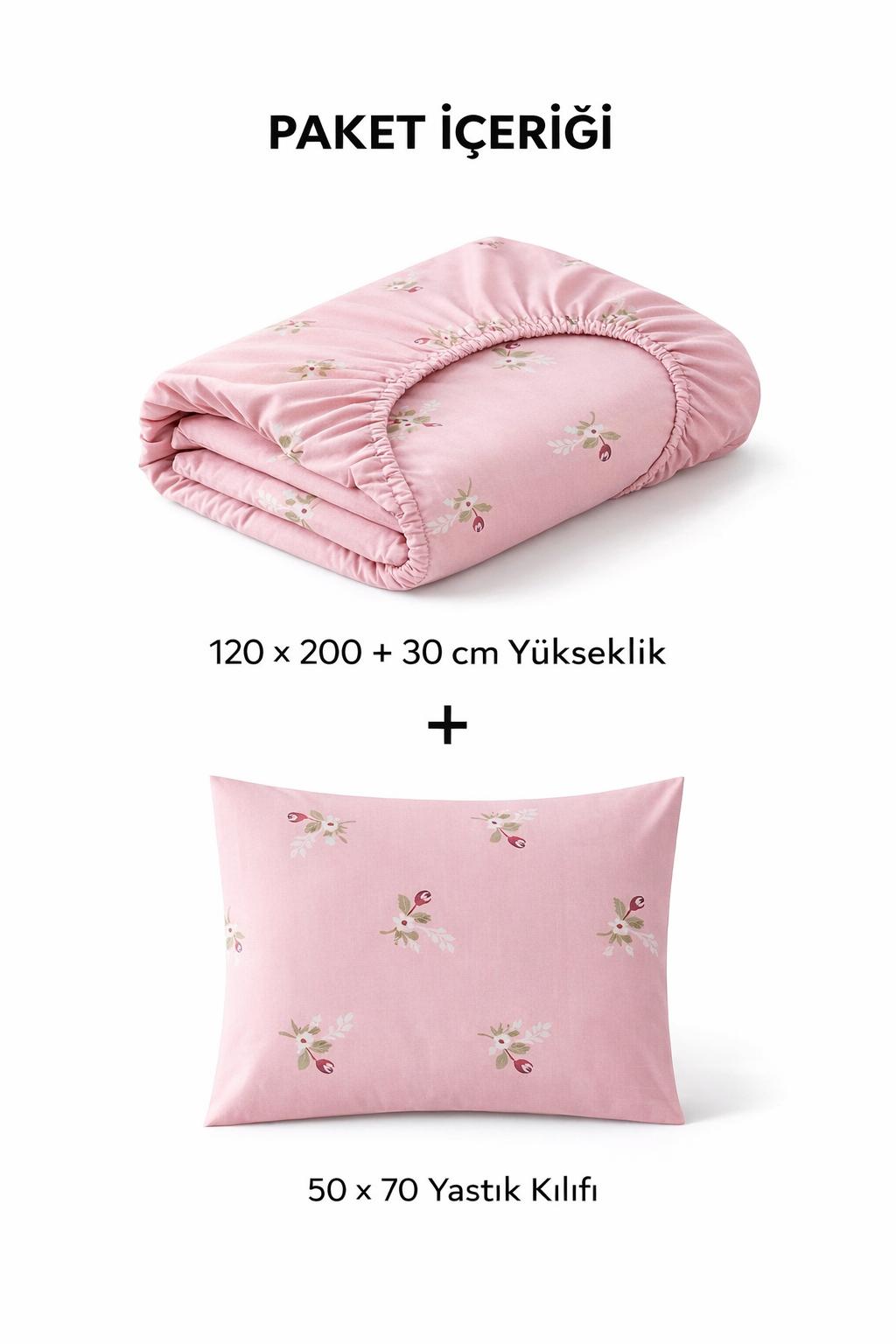Alanur Kombin Pembe 120x200cm Çarşaf Seti