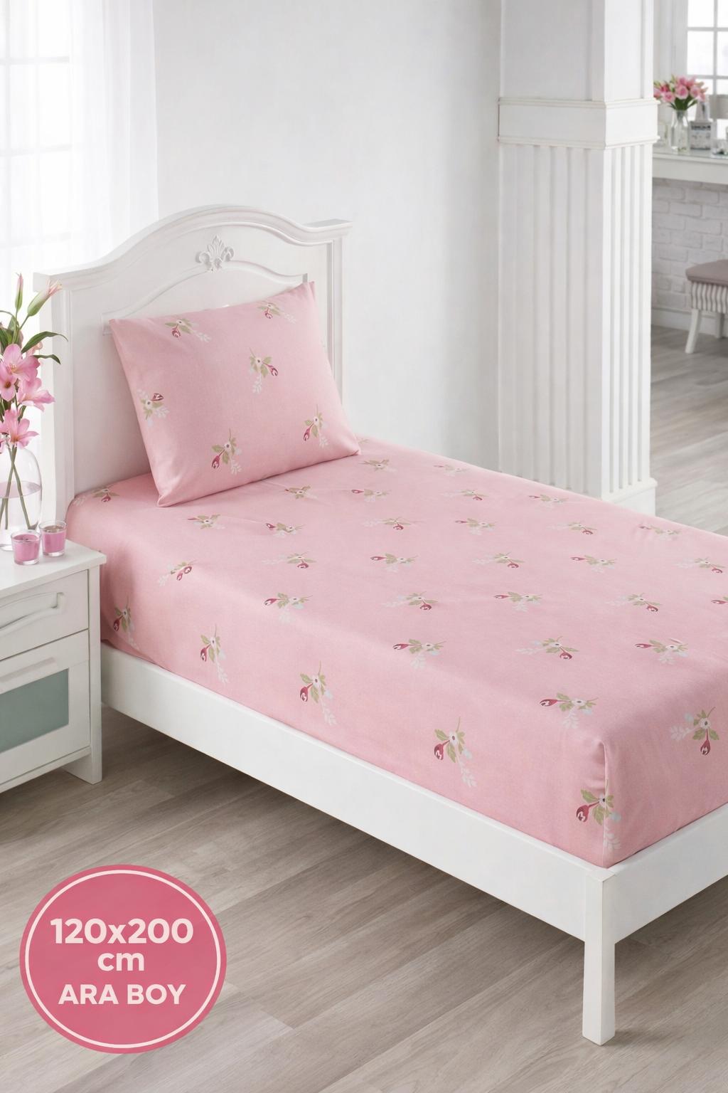 Alanur Kombin Pembe 120x200cm Çarşaf Seti
